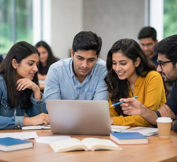 Students studying together